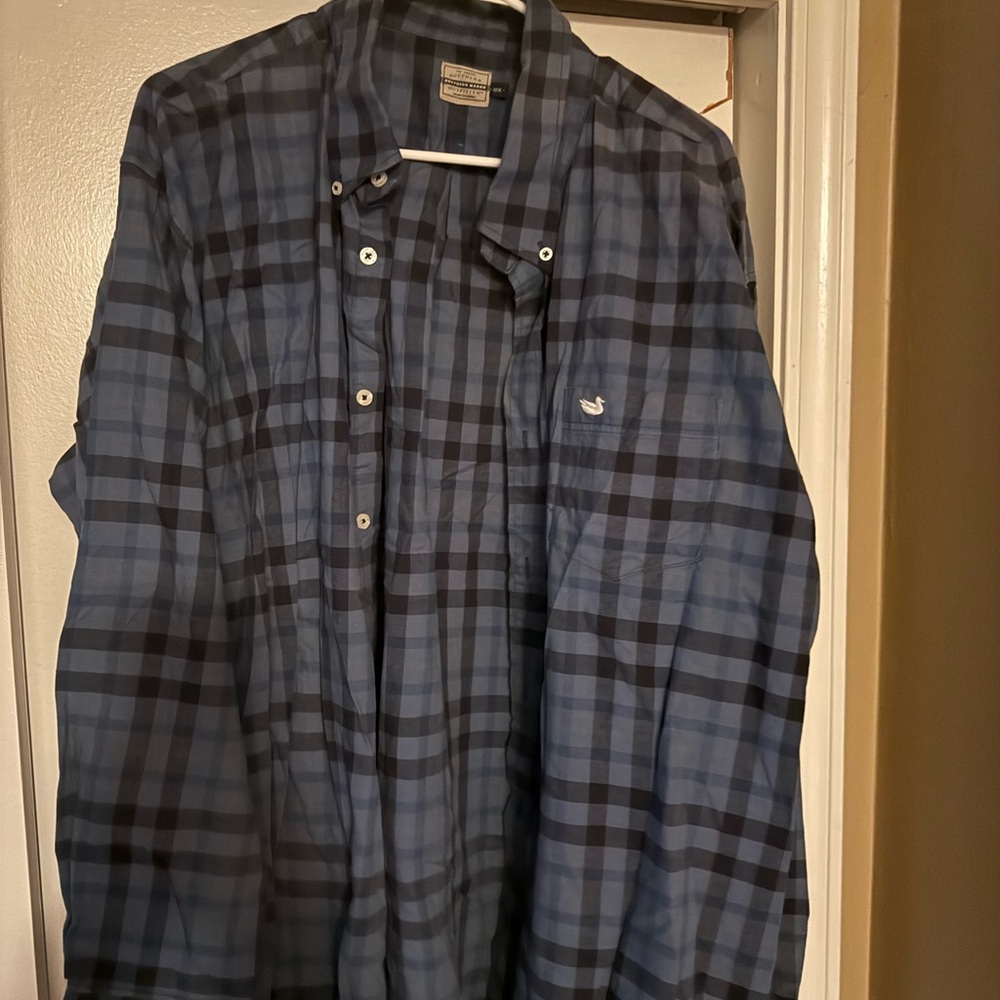 Southern Marsh Navy and Black Plaid Shirt